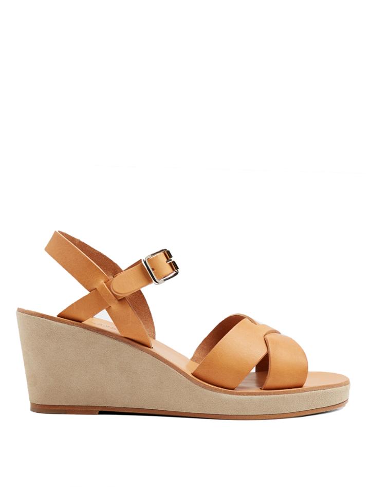 A.p.c. Classic Leather And Suede Wedges