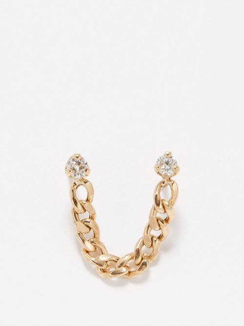 Zo Chicco - Diamond & 14kt Gold Single Earring - Womens - Gold Multi