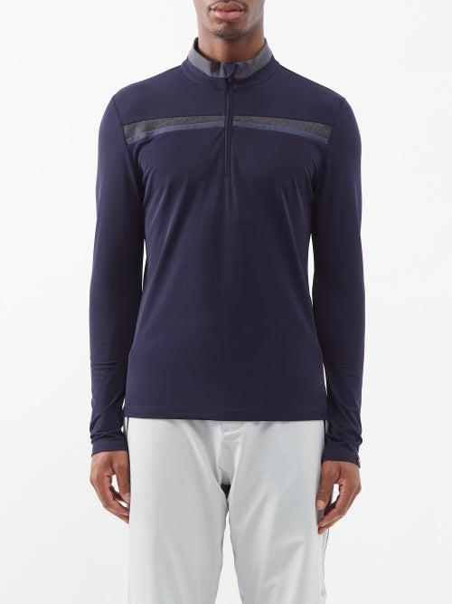 Capranea - Hunt Striped Jersey Base-layer Top - Mens - Navy