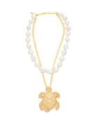 Matchesfashion.com Begum Khan - Tortuga Pearl & 24kt Gold-plated Bronze Necklace - Womens - Pearl