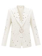 Matchesfashion.com Paco Rabanne - Embellished Single-breasted Wool Jacket - Womens - Ivory