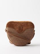 Saint Laurent - Le Monogramme Suede And Velvet Cross-body Bag - Womens - Brown