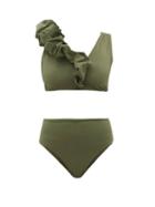 Ladies Beachwear Maygel Coronel - Rosa Ruffled Bikini - Womens - Green
