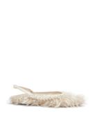 Simone Rocha Embellished Faux-shearling Slingback Flats