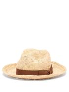 Matchesfashion.com Borsalino - Grosgrain-trim Raffia Panama Hat - Mens - Dark Brown