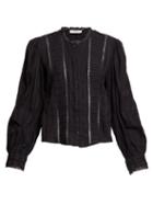Matchesfashion.com Isabel Marant Toile - Peachy Crochet Insert Voile Blouse - Womens - Black