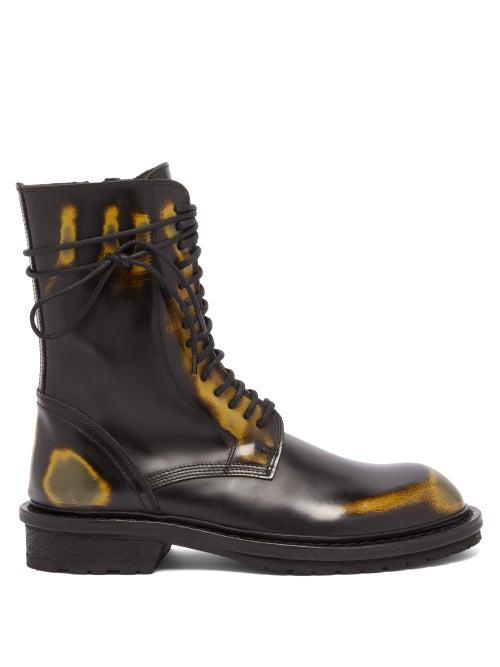 Matchesfashion.com Ann Demeulemeester - Distressed Leather Ankle Boots - Womens - Black Multi