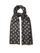 Alexander Mcqueen Skull-jacquard Wool And Silk-blend Scarf