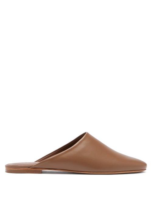 Matchesfashion.com A.p.c. - X Suzanne Koller Leather Backless Slipper Shoes - Womens - Beige