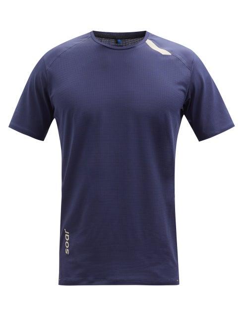 Matchesfashion.com Soar - Tech-t 2.5 Mesh-jersey T-shirt - Mens - Navy