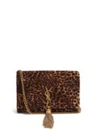 Saint Laurent Kate Small Leopard-print Velvet Cross-body Bag