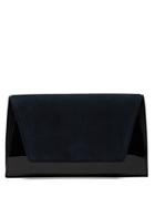 Diane Von Furstenberg Uptown Suede And Patent-leather Clutch