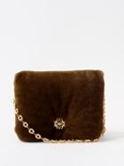 Loewe - Puffer Goya Shearling Shoulder Bag - Womens - Khaki