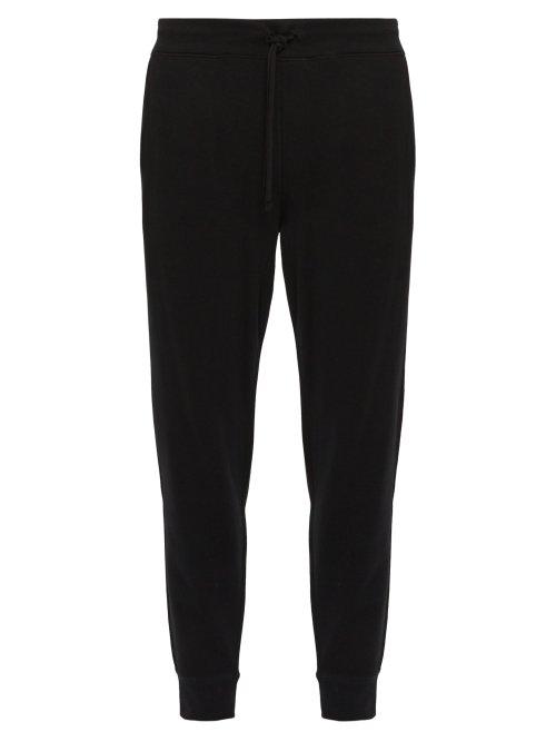 Matchesfashion.com Polo Ralph Lauren - Logo Embroidered Cotton Blend Jersey Track Pants - Mens - Black