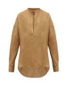 Matchesfashion.com Albus Lumen - Alois Dropped-sleeve Linen Shirt - Womens - Camel