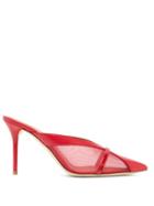 Matchesfashion.com Malone Souliers - Bobbi Panelled-mesh Leather Mules - Womens - Red
