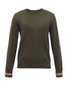 Burberry - Icon-stripe Wool Sweater - Mens - Green