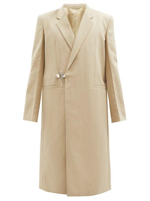 Mens Rtw Givenchy - Double-breasted Padlock Cotton-twill Overcoat - Mens - Beige