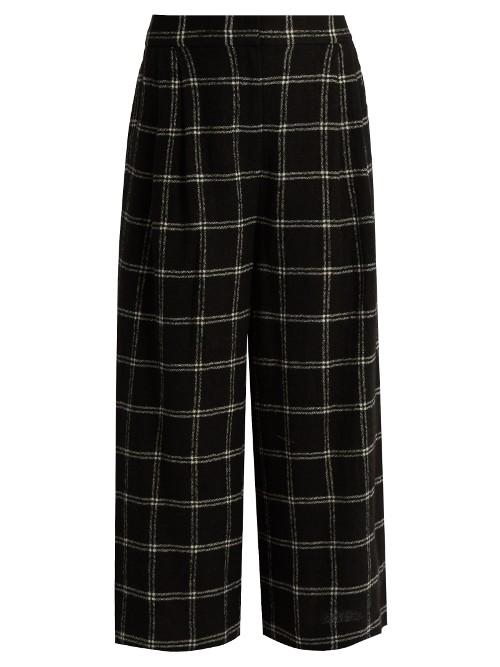 Tibi Checked Wide-leg Wool-blend Culottes