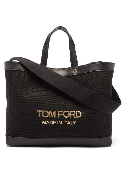 Tom Ford - T-screw Logo-print Canvas Tote - Womens - Black