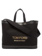 Tom Ford - T-screw Logo-print Canvas Tote - Womens - Black
