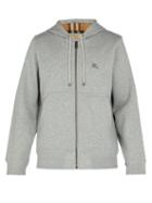 Matchesfashion.com Burberry - Logo Embroidered Cotton Blend Hooded Sweatshirt - Mens - Grey