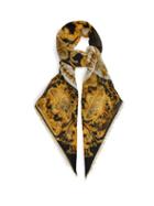 Matchesfashion.com Versace - Baroque Pattern Wool Blend Scarf - Womens - Gold