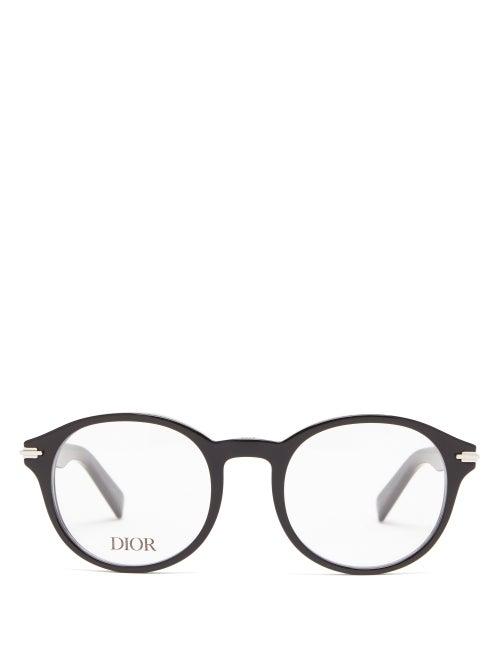 Matchesfashion.com Dior - Diorblacksuit Round Acetate Glasses - Mens - Black