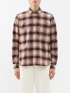 Ymc - Curtis Checked Wool-blend Shirt - Mens - Orange Multi