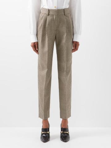 Blaz Milano - Kaos Houndstooth Wool-twill Suit Trousers - Womens - Brown Multi