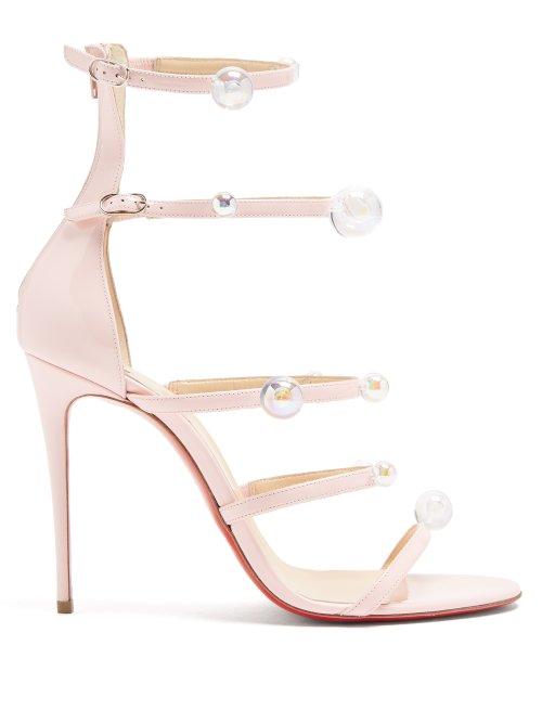 Matchesfashion.com Christian Louboutin - Antonana 100 Patent Leather Sandals - Womens - Pink Multi
