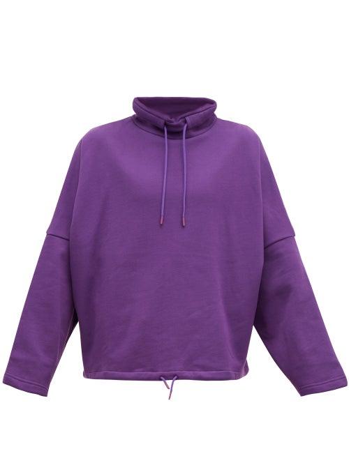 Matchesfashion.com Martine Rose - Funnel Neck Cotton Sweatshirt - Mens - Purple
