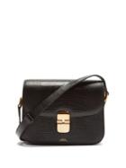 A.p.c. - Grace Lizard-effect Leather Shoulder Bag - Womens - Black