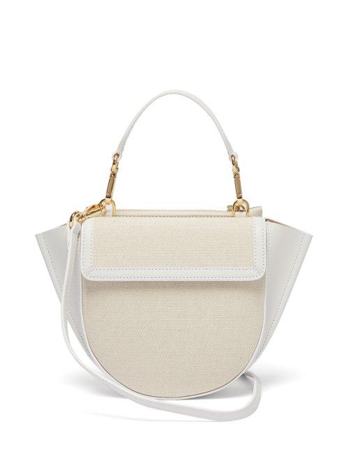 Matchesfashion.com Wandler - Hortensia Mini Leather Trimmed Cross Body Bag - Womens - White