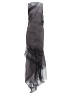 Matchesfashion.com Maison Margiela - Draped Tulle And Crepe Dress - Womens - Black