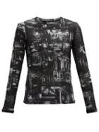 Matchesfashion.com Y/project - Printed Sheer Mesh Long-sleeved T-shirt - Mens - White Black