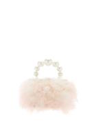 Matchesfashion.com Rosantica - Nuvola Faux-pearl Handle Marabou-feather Bag - Womens - Light Pink