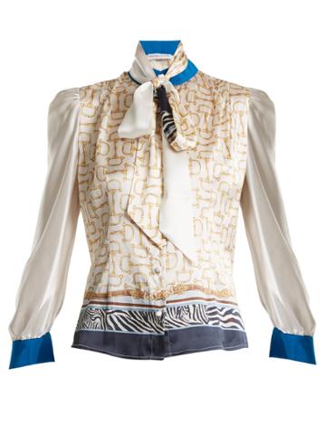 Edeltrud Hofmann Horsebit-print Silk Blouse