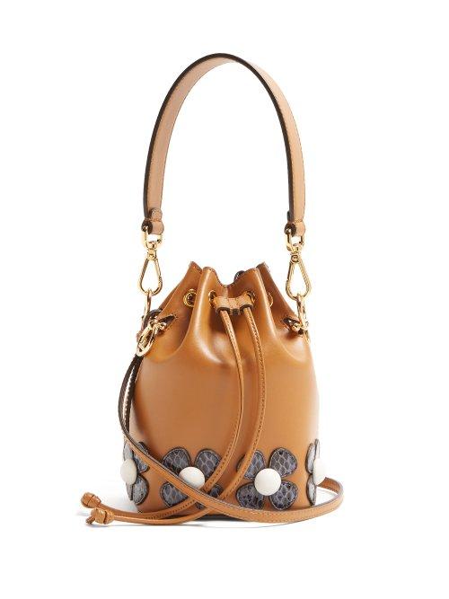Matchesfashion.com Fendi - Mon Tresor Flower Appliqu Cross Body Bag - Womens - Tan Multi