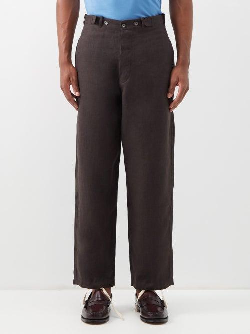 L.e.j - Pat-a-cake Cotton-canvas Trousers - Mens - Dark Brown