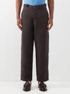 L.e.j - Pat-a-cake Cotton-canvas Trousers - Mens - Dark Brown