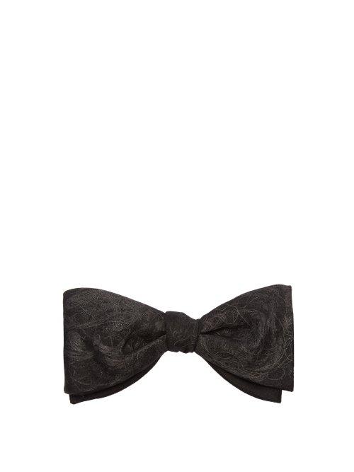 Matchesfashion.com Title Of Work - Threaded Underlay Silk Bow Tie - Mens - Black