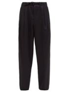 Matchesfashion.com Lemaire - Belted Wide-leg Wool Trousers - Mens - Black