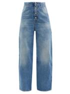 Mm6 Maison Margiela - Straight-leg Cropped Jeans - Womens - Light Denim