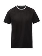 Matchesfashion.com Versace - Logo-jacquard Crew-neck Cotton T-shirt - Mens - Black
