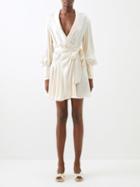 Zimmermann - Wrap-front Silk Mini Dress - Womens - Off White