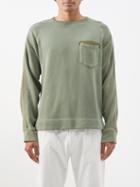 Officine Gnrale - Brody Tape-appliqu Organic-cotton Sweatshirt - Mens - Khaki