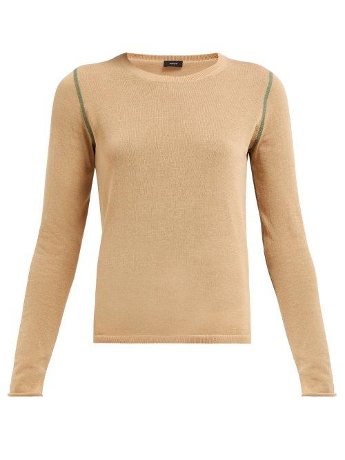 Matchesfashion.com Joseph - Contrast Seam Knit Top - Womens - Beige
