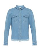 Matchesfashion.com Marques'almeida - Western Style Raw Hem Denim Shirt - Mens - Light Blue