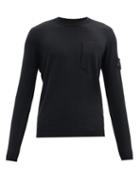 Matchesfashion.com Stone Island Shadow Project - Logo-patch Wool-blend Sweater - Mens - Black
